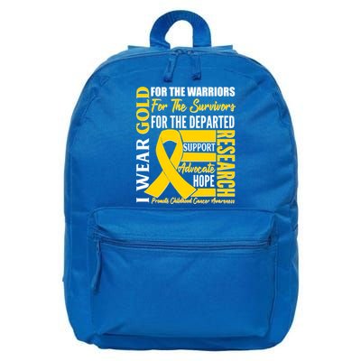 I Wear Gold Promote Childhood Cancer Awareness 16 in Basic Backpack