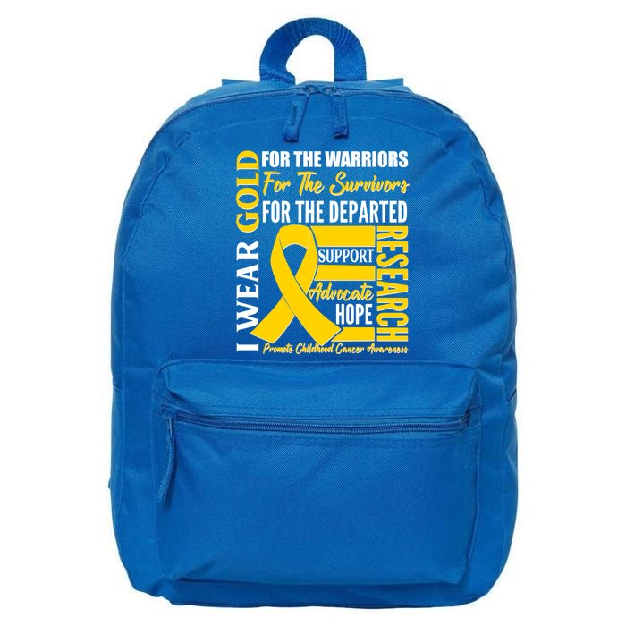 I Wear Gold Promote Childhood Cancer Awareness 16 in Basic Backpack