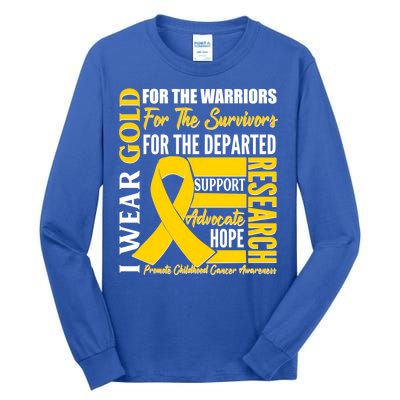 I Wear Gold Promote Childhood Cancer Awareness Tall Long Sleeve T-Shirt