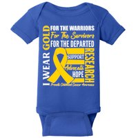 I Wear Gold Promote Childhood Cancer Awareness Baby Bodysuit