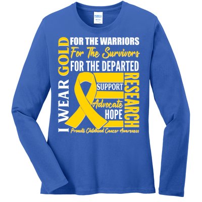 I Wear Gold Promote Childhood Cancer Awareness Ladies Long Sleeve Shirt