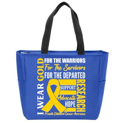 I Wear Gold Promote Childhood Cancer Awareness Zip Tote Bag