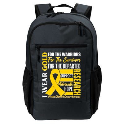 I Wear Gold Promote Childhood Cancer Awareness Daily Commute Backpack