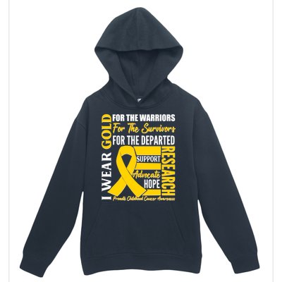 I Wear Gold Promote Childhood Cancer Awareness Urban Pullover Hoodie