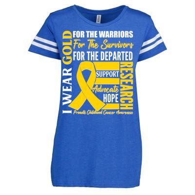 I Wear Gold Promote Childhood Cancer Awareness Enza Ladies Jersey Football T-Shirt