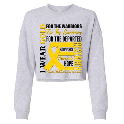 I Wear Gold Promote Childhood Cancer Awareness Cropped Pullover Crew