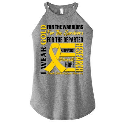 I Wear Gold Promote Childhood Cancer Awareness Women’s Perfect Tri Rocker Tank