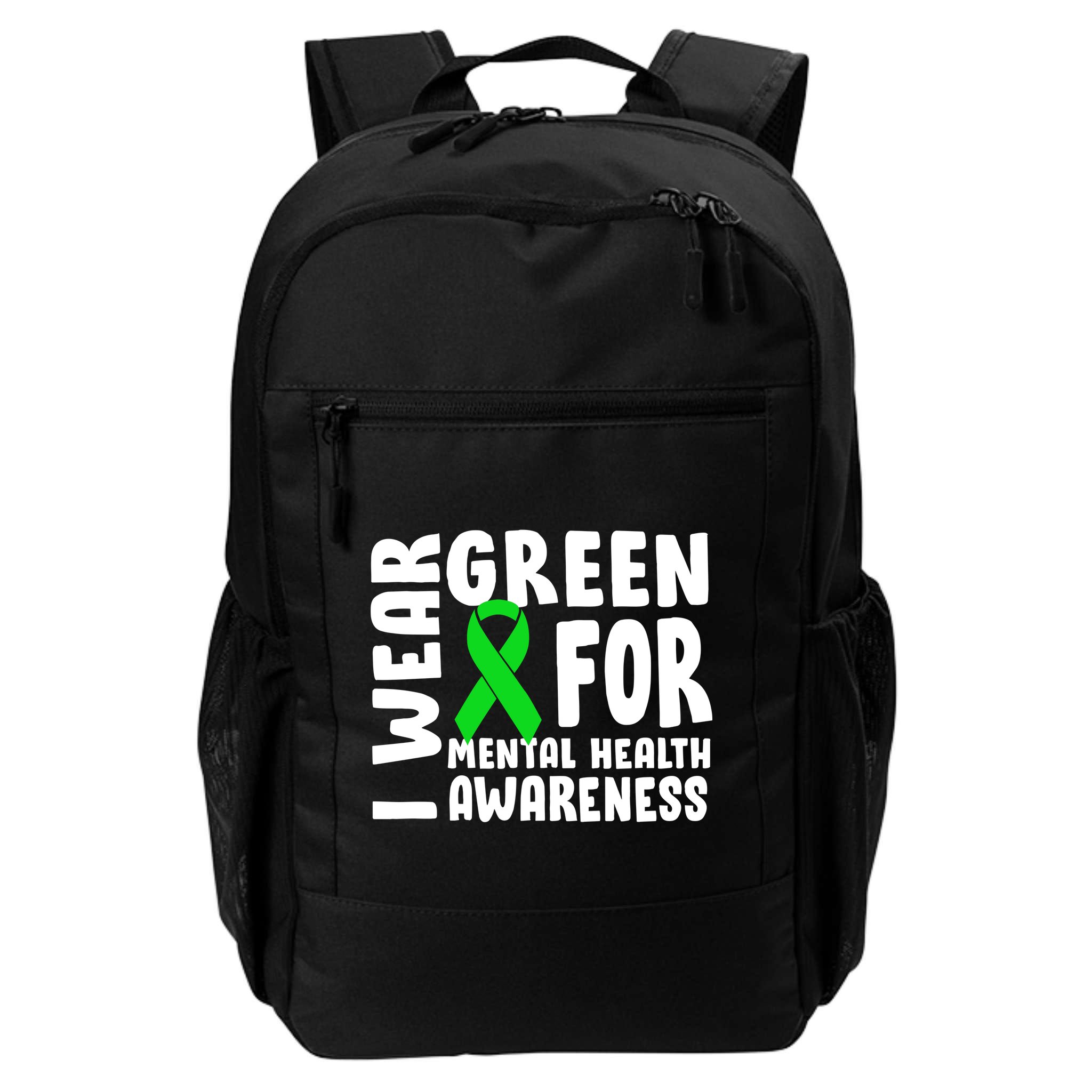 I Wear Green For Mental Health Awareness Backpack