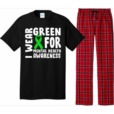 I Wear Green For Mental Health Awareness Pajama Set