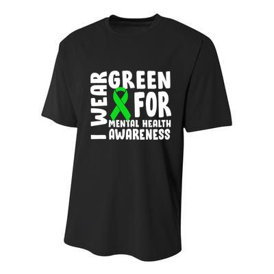 I Wear Green For Mental Health Awareness Youth Performance Sprint T-Shirt