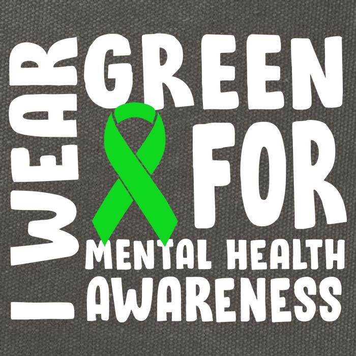 I Wear Green For Mental Health Awareness Cotton Canvas Backpack