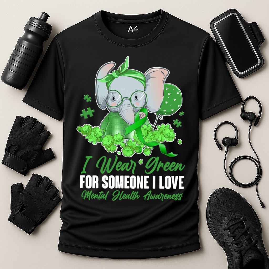 I Wear Green For Someone I Love Mental Health Awareness Cooling Performance Crew T-Shirt