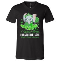 I Wear Green For Someone I Love Mental Health Awareness V-Neck T-Shirt