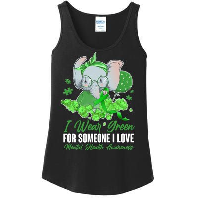 I Wear Green For Someone I Love Mental Health Awareness Ladies Essential Tank