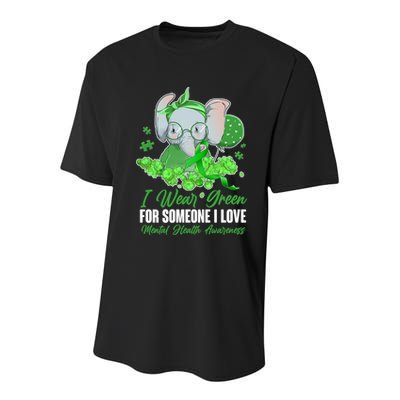 I Wear Green For Someone I Love Mental Health Awareness Youth Performance Sprint T-Shirt
