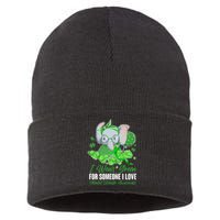 I Wear Green For Someone I Love Mental Health Awareness Sustainable Knit Beanie