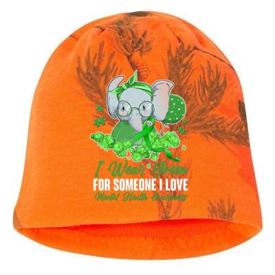 I Wear Green For Someone I Love Mental Health Awareness Kati - Camo Knit Beanie