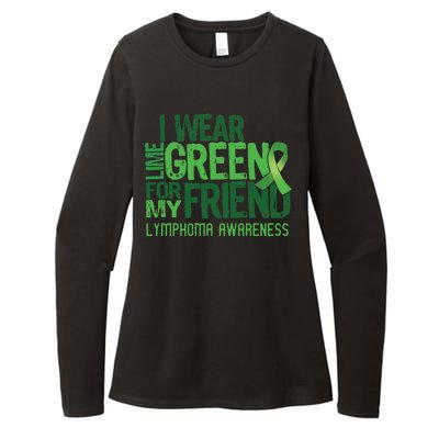 I Wear Lime Green For My Friend Lymphoma Awareness Womens CVC Long Sleeve Shirt