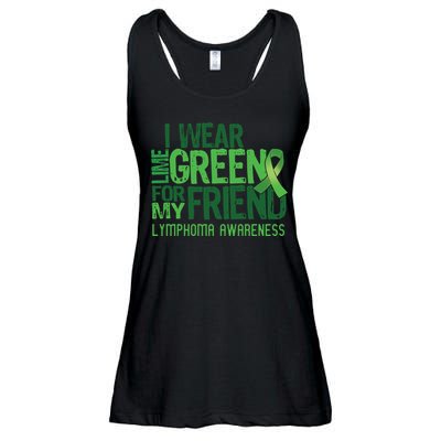 I Wear Lime Green For My Friend Lymphoma Awareness Ladies Essential Flowy Tank