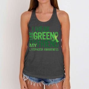 I Wear Lime Green For My Friend Lymphoma Awareness Women's Knotted Racerback Tank