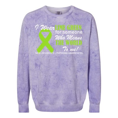 I Wear Lime Green Non-Hodgkin's Lymphoma Colorblast Crewneck Sweatshirt