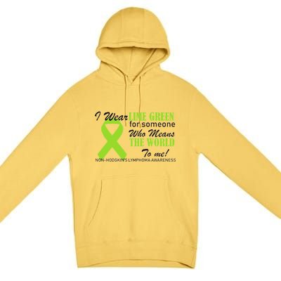 I Wear Lime Green Non-Hodgkin's Lymphoma Premium Pullover Hoodie