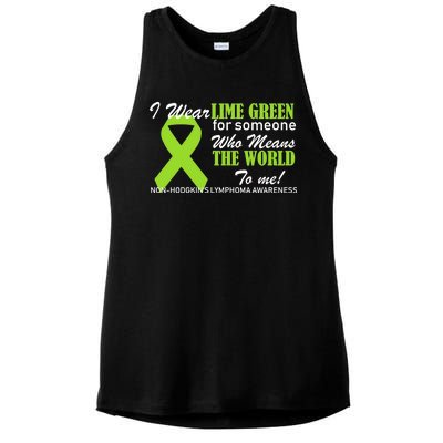 I Wear Lime Green Non-Hodgkin's Lymphoma Ladies PosiCharge Tri-Blend Wicking Tank