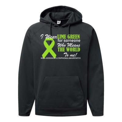 I Wear Lime Green Non-Hodgkin's Lymphoma Performance Fleece Hoodie