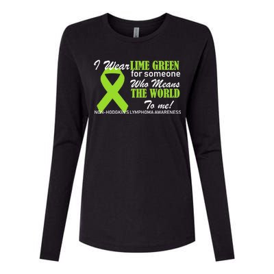 I Wear Lime Green Non-Hodgkin's Lymphoma Womens Cotton Relaxed Long Sleeve T-Shirt