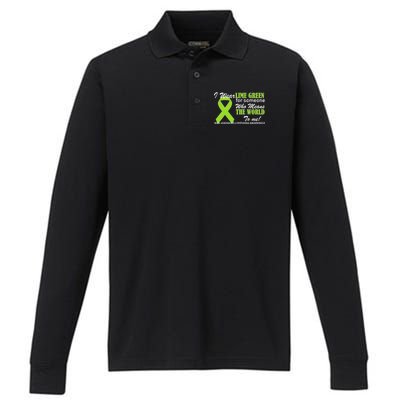 I Wear Lime Green Non-Hodgkin's Lymphoma Performance Long Sleeve Polo