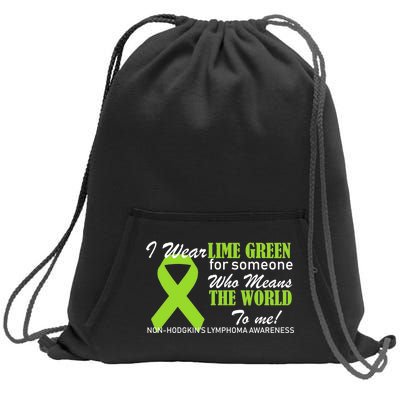 I Wear Lime Green Non-Hodgkin's Lymphoma Sweatshirt Cinch Pack Bag