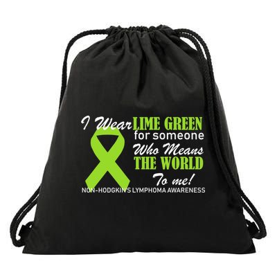 I Wear Lime Green Non-Hodgkin's Lymphoma Drawstring Bag