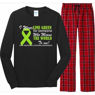 I Wear Lime Green Non-Hodgkin's Lymphoma Long Sleeve Pajama Set