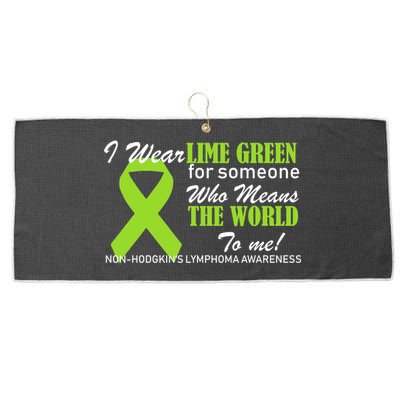 I Wear Lime Green Non-Hodgkin's Lymphoma Large Microfiber Waffle Golf Towel