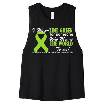 I Wear Lime Green Non-Hodgkin's Lymphoma Women's Racerback Cropped Tank