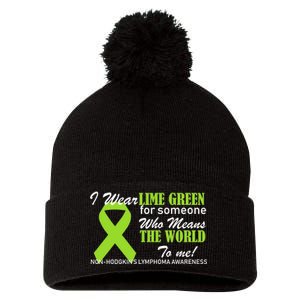 I Wear Lime Green Non-Hodgkin's Lymphoma Pom Pom 12in Knit Beanie