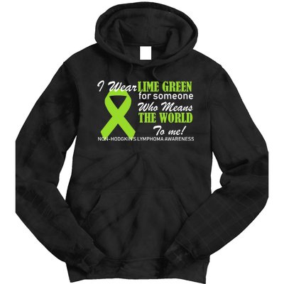 I Wear Lime Green Non-Hodgkin's Lymphoma Tie Dye Hoodie