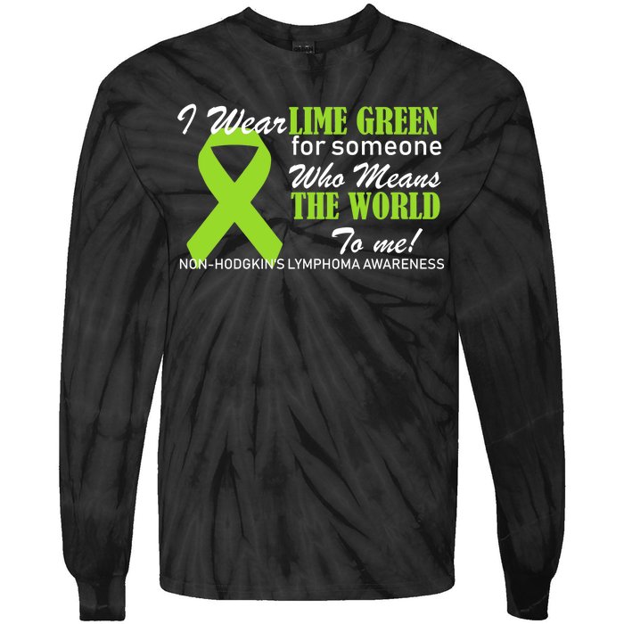 I Wear Lime Green Non-Hodgkin's Lymphoma Tie-Dye Long Sleeve Shirt