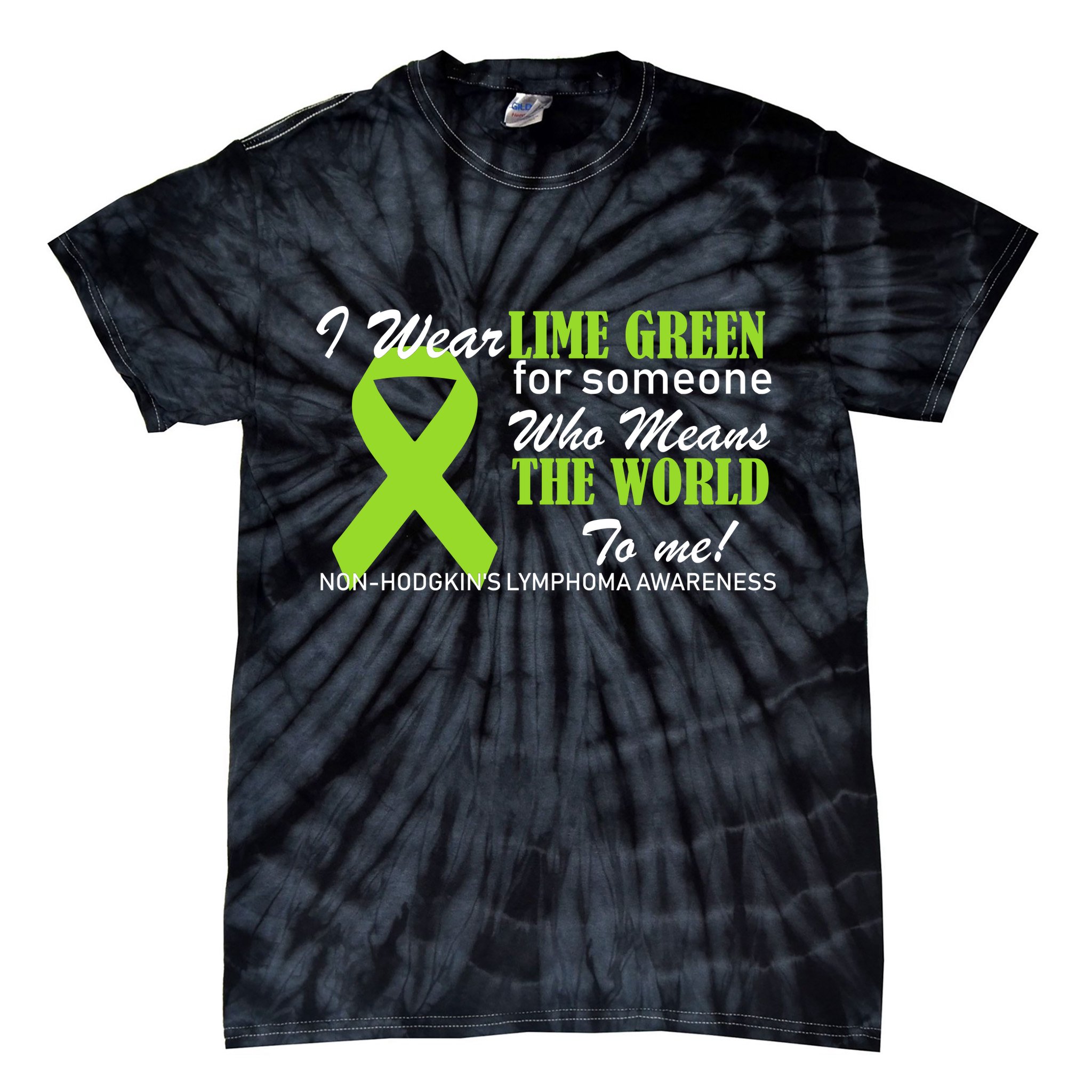 I Wear Lime Green Non-Hodgkin's Lymphoma Tie-Dye T-Shirt