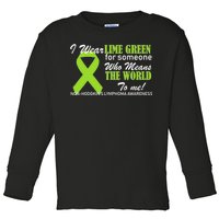 I Wear Lime Green Non-Hodgkin's Lymphoma Toddler Long Sleeve Shirt