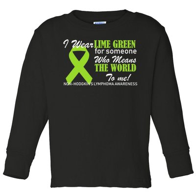 I Wear Lime Green Non-Hodgkin's Lymphoma Toddler Long Sleeve Shirt