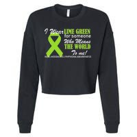 I Wear Lime Green Non-Hodgkin's Lymphoma Cropped Pullover Crew