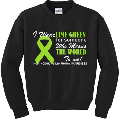 I Wear Lime Green Non-Hodgkin's Lymphoma Kids Sweatshirt