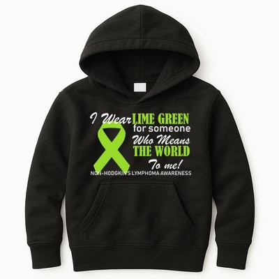 I Wear Lime Green Non-Hodgkin's Lymphoma Kids Hoodie