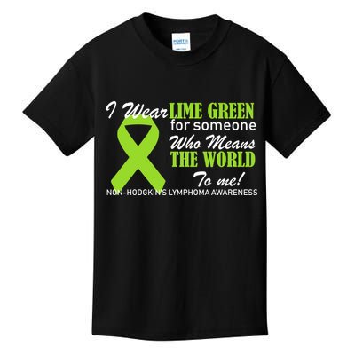 I Wear Lime Green Non-Hodgkin's Lymphoma Kids T-Shirt