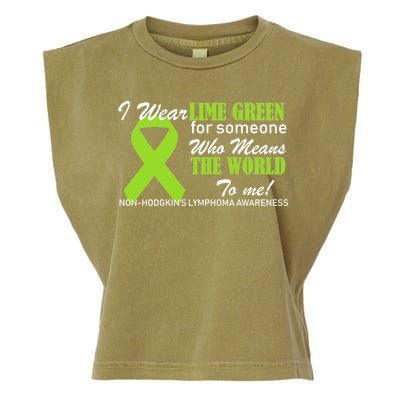 I Wear Lime Green Non-Hodgkin's Lymphoma Garment-Dyed Women's Muscle Tee