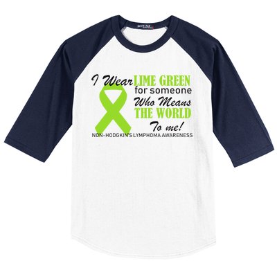 I Wear Lime Green Non-Hodgkin's Lymphoma Baseball Sleeve Shirt