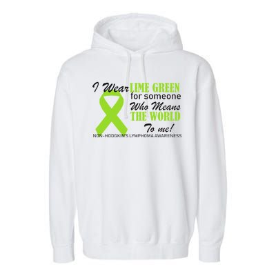 I Wear Lime Green Non-Hodgkin's Lymphoma Garment-Dyed Fleece Hoodie