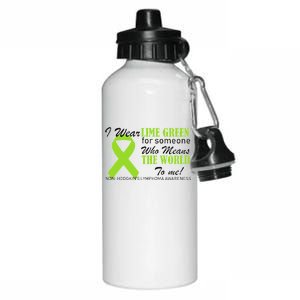 I Wear Lime Green Non-Hodgkin's Lymphoma Aluminum Water Bottle