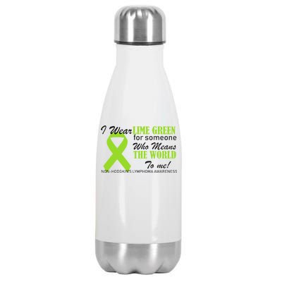 I Wear Lime Green Non-Hodgkin's Lymphoma Stainless Steel Insulated Water Bottle